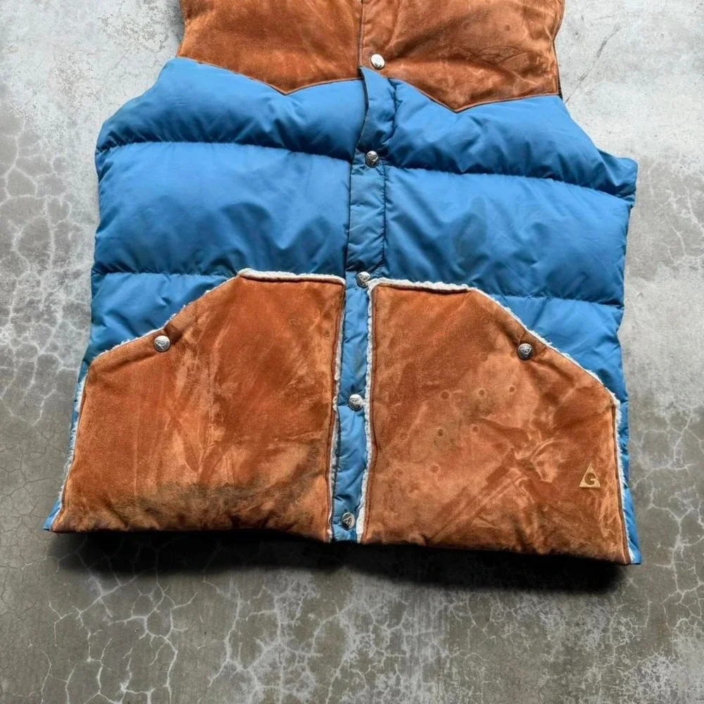 Vintage 70's GERRY down suede puffer vest large
